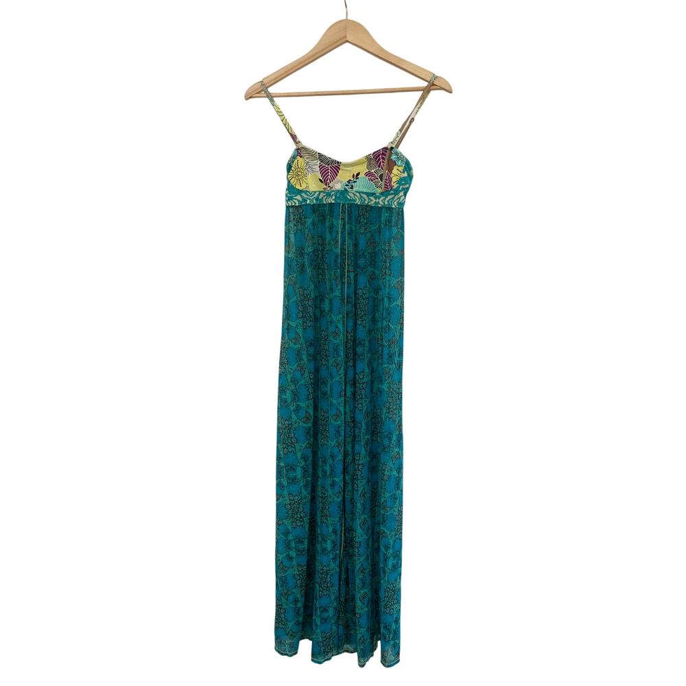 Maaji Beach Cover Up Maxi Dress Small Open Front Own Zebra Floral Beach Boho
